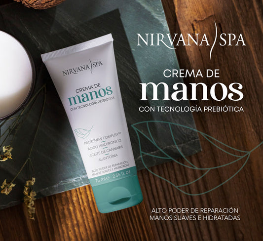 Crema de manos con tecnología prebiótica Nirvana Spa en UnicornioH Cosméticos