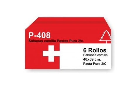 Sábanas en rollo papel puro para camilla x 6 unidades 70 metros con Precorte